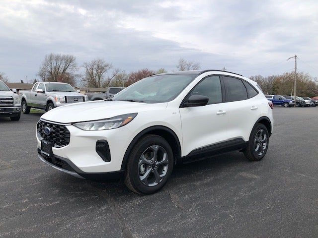 2026 Ford Escape ST-Line AWD in Star White Metallic Tri Coat — front three-quarter view