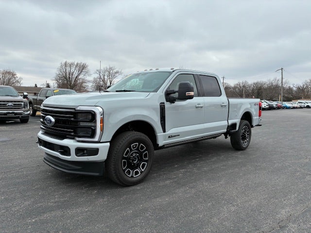 2025 Ford F-250 Crew Cab Platinum Diesel 4x4 in Avalanche — front three-quarter view