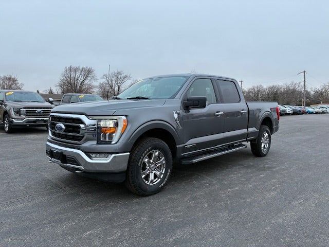 2021 Ford F-150 Crew Cab XLT Diesel 4x4 in Carbonized Gray — front three-quarter view